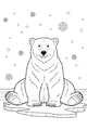 Snowflakes Fall on a Patient Polar Bear