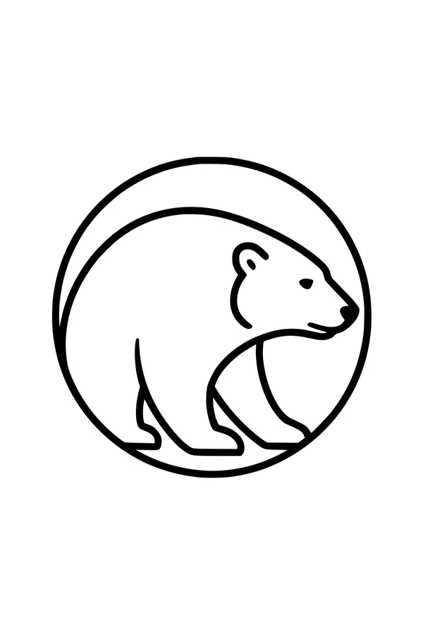 Snowy Bear Walks the Arctic Circle