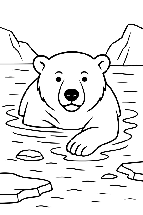 Polar Bear Takes a Chilly Swim