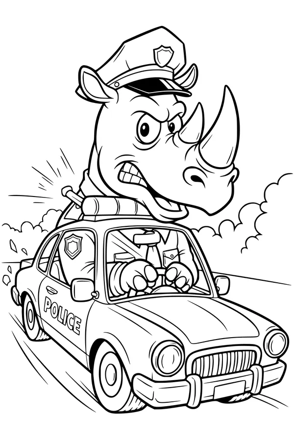 Sergeant Rhino Races Down the Road