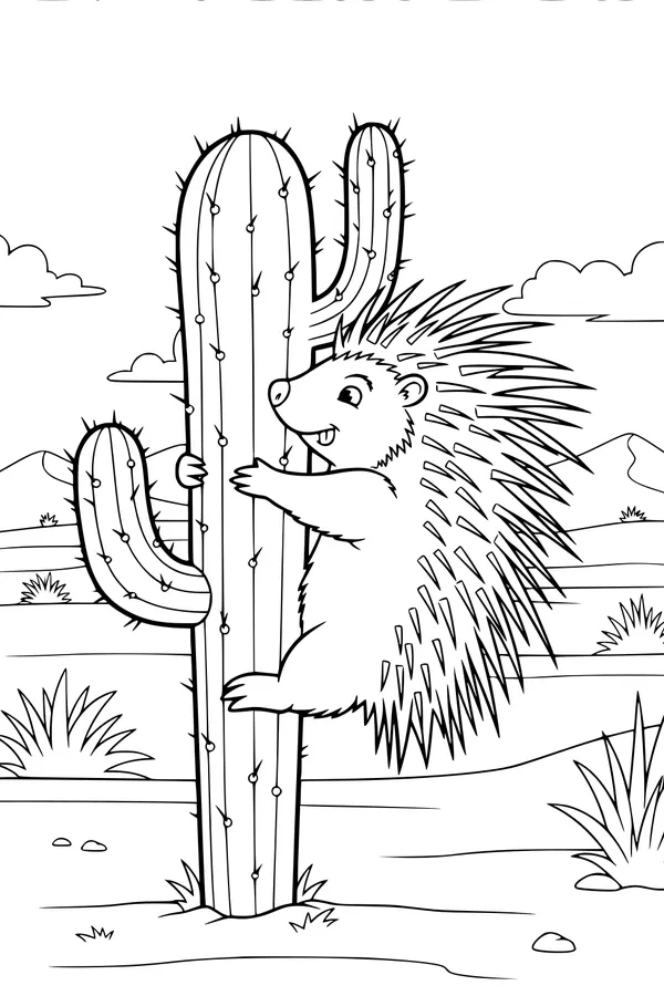 Prickly Pal Hugs a Cactus