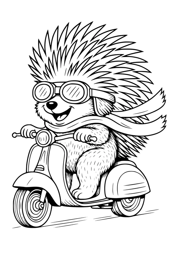 Spiky Racer on a Scooter Ride