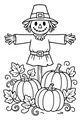 Smiley Scarecrow in the Pumpkin Patch