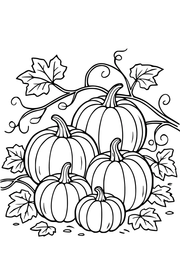 Pumpkin Pile Under Twisty Vines