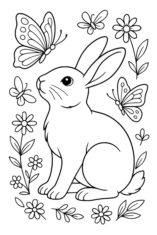 Butterflies Flutter Around Willow the Bunny