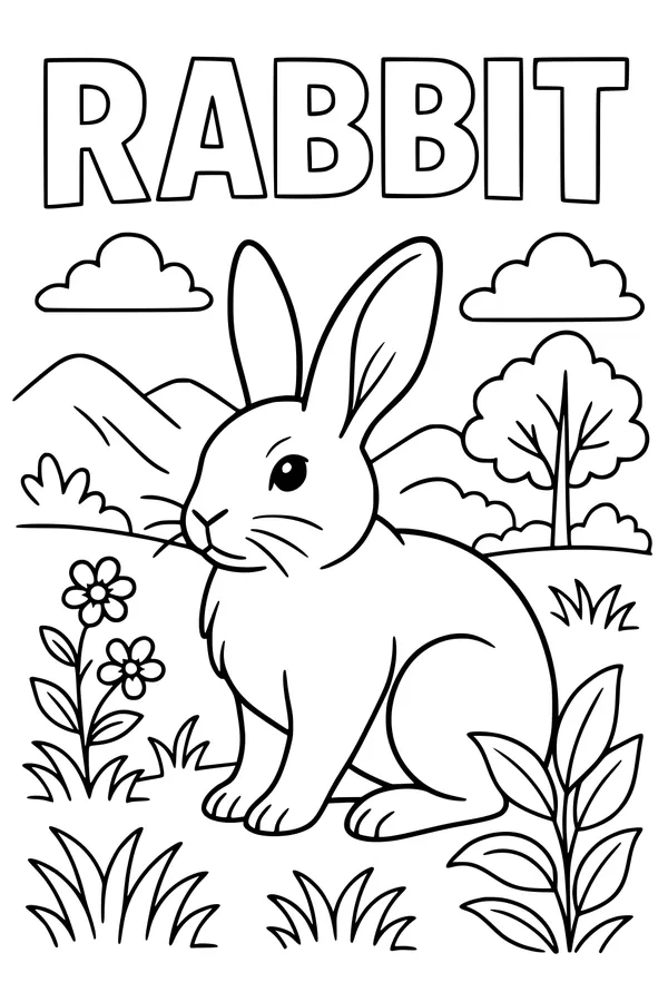 Sunny Meadow Rabbit Watching the World