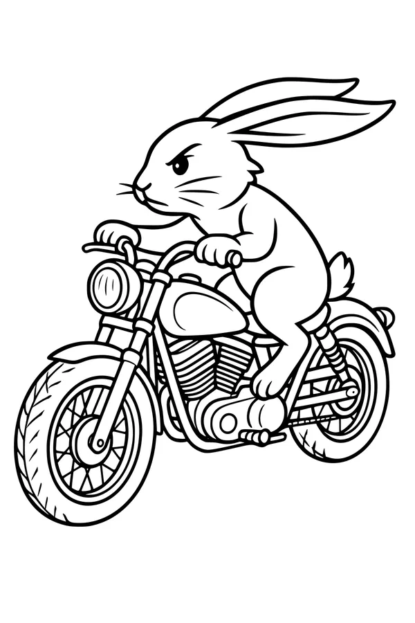 Bunny Races Down the Road