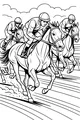Galloping Horses at the Finish Line