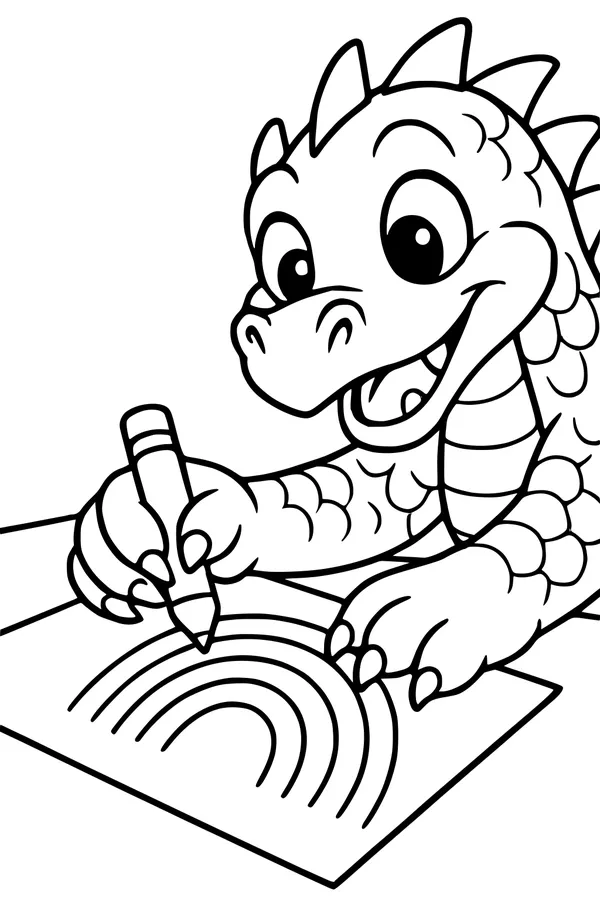 Rainbow Doodle Dragon