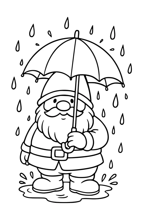 Gnome with the Rainy Day Umbrella