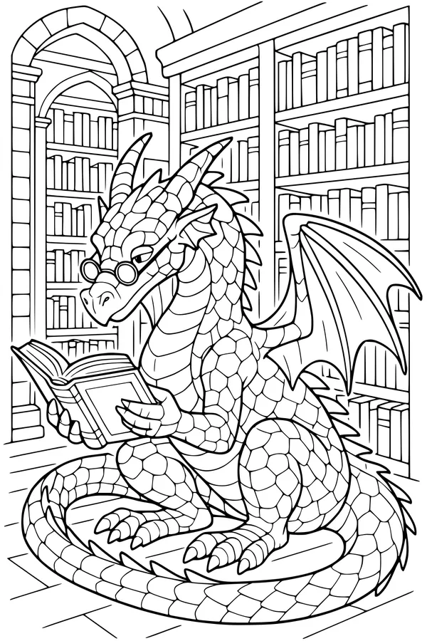 Professor Dragon in the Library