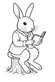 Professor Hare Reads in the Meadow