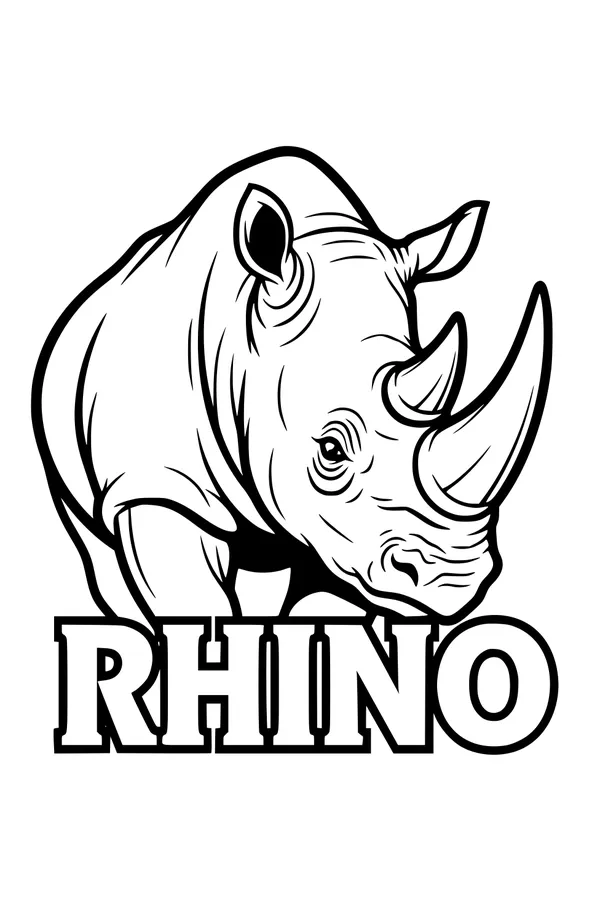 Mighty Rhino with Giant Horns