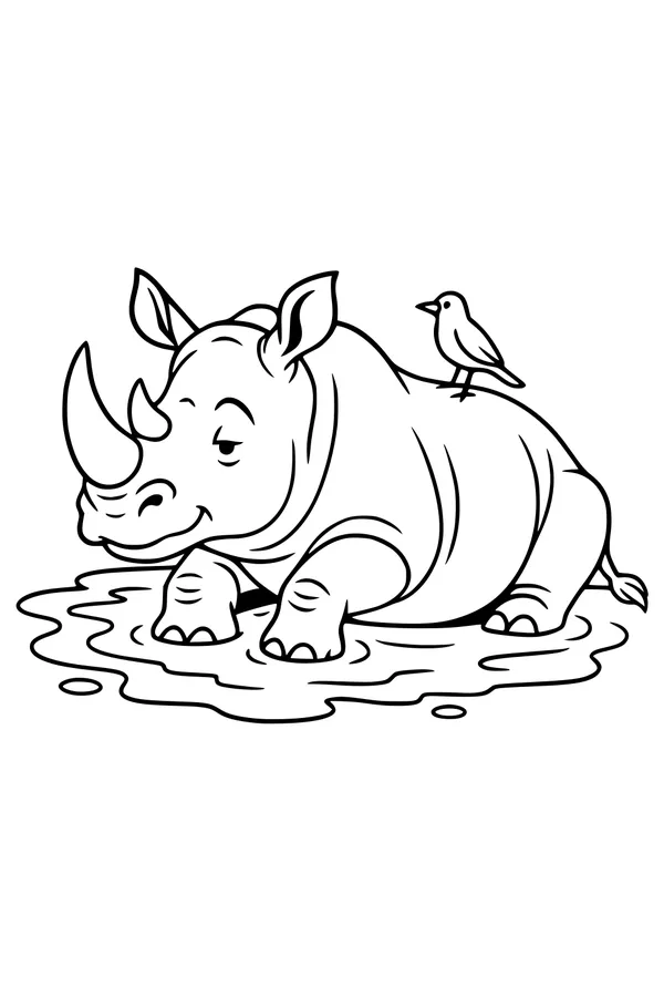 Rolo the Rhino’s Muddy Bathtime Break