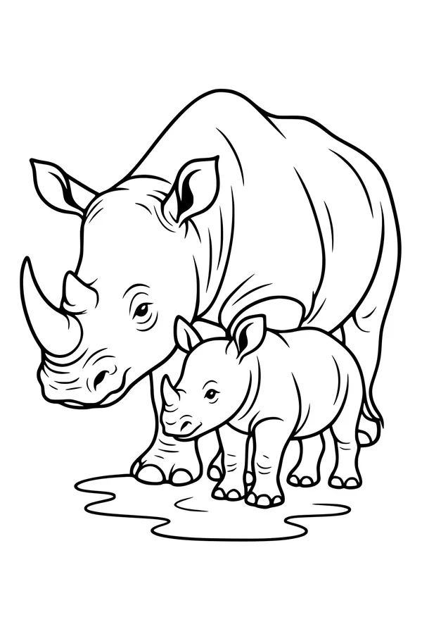 Big Rhinos and Little Puddle Feet