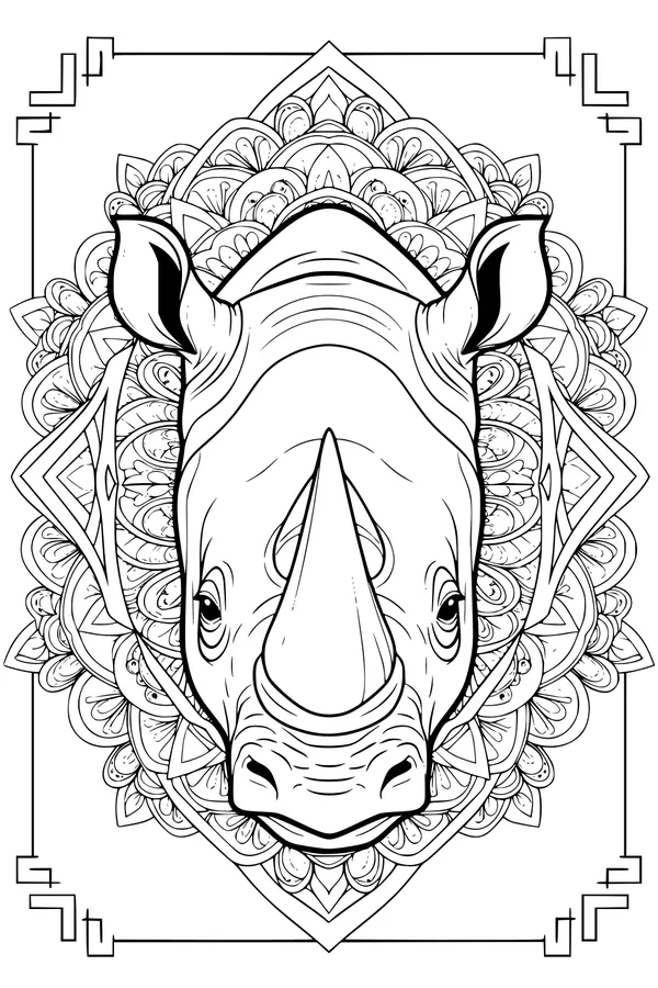 The Rhino and His Fancy Patterned Crown