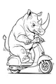 Rhino Races Down the Road