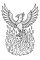 Free Phoenix Coloring Page - Fire Bird Rising From Flames (Printable PDF)