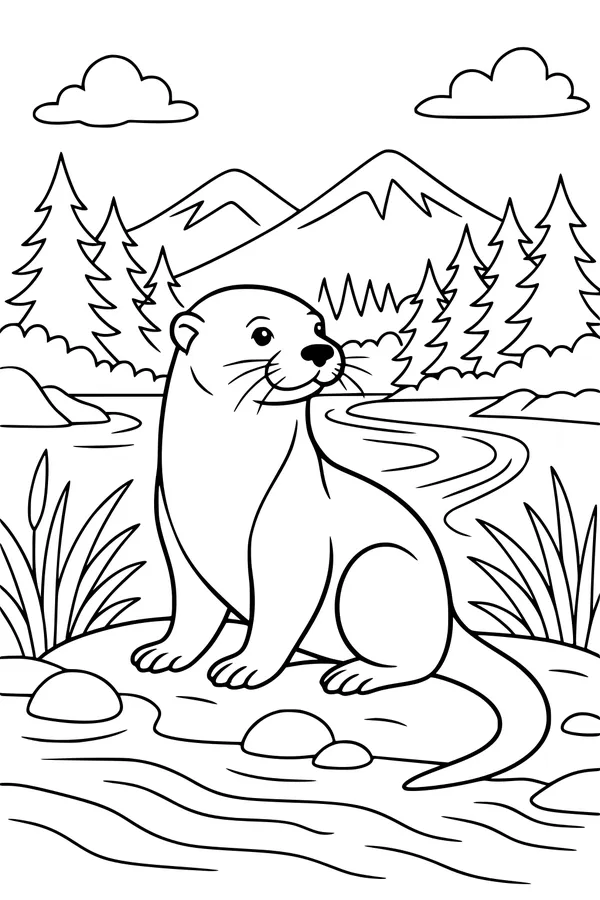 Sunny River Otter Takes a Break