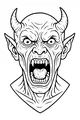 Free Demon Coloring Page - Roaring Horned Monster Portrait (Printable PDF)