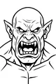 Free Ogre Coloring Page - Roaring Bald Monster Portrait (Printable PDF)