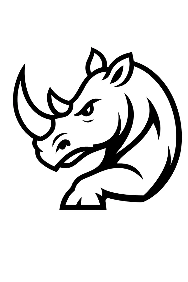 Rhino with a Big, Bold Horn