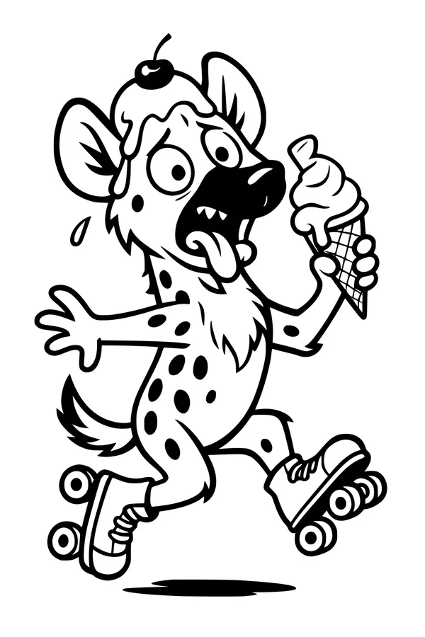 Hyena Scoots With Ice Cream Surprise