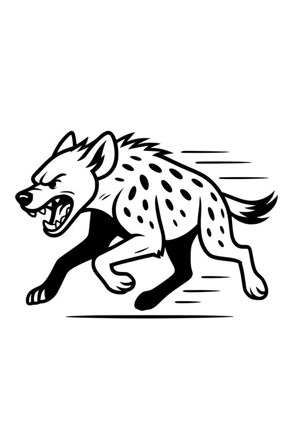 Hyena Dashes Across the Wild Savannah