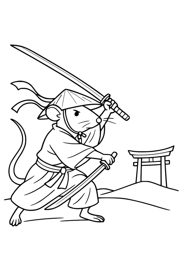 Samurai Rat at the Mountain Gate