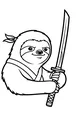 Sammy the Ninja Sloth Wields a Sword