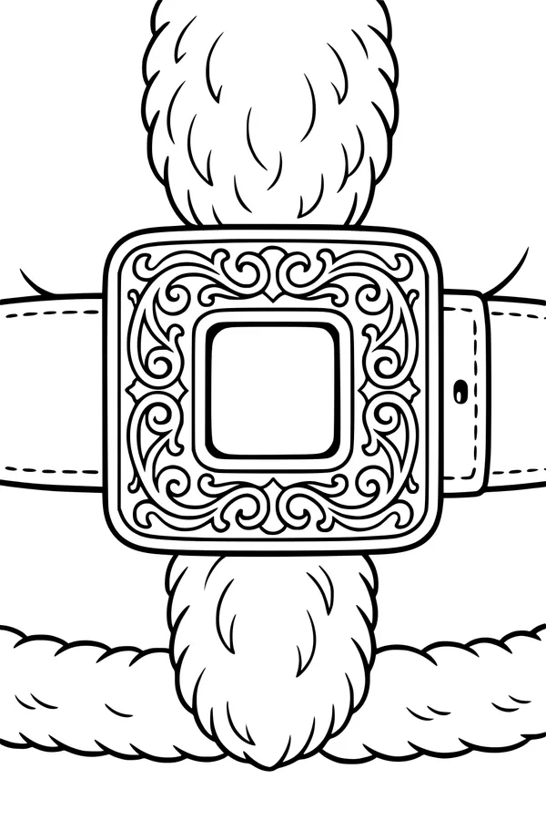 Santa's Shiny Belt Buckle Close-Up