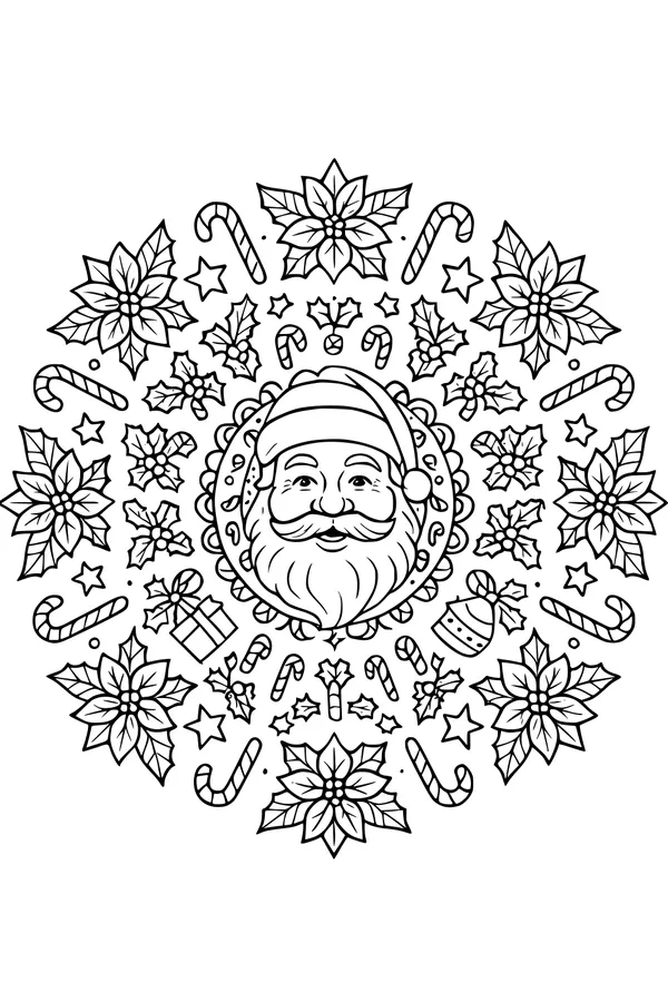 Santa in the Candy Cane Starburst