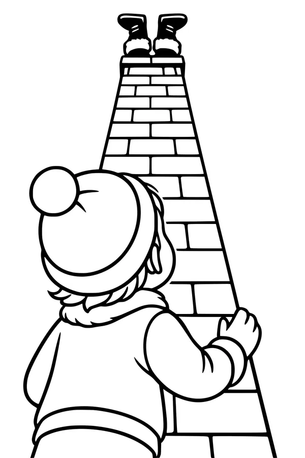 Santa Stuck Up the Chimney