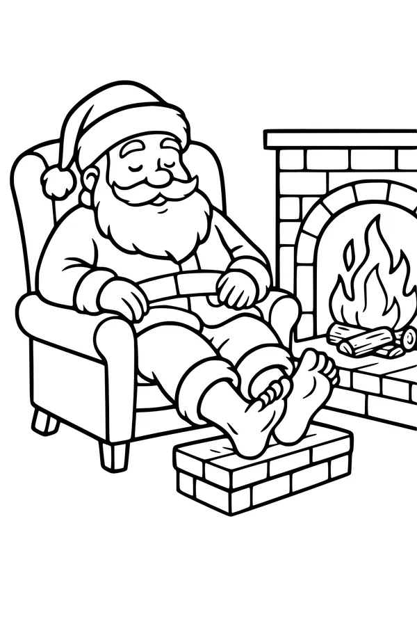 Santa's Cozy Fireplace Break