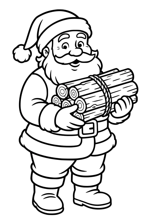 Santa Brings Wood for Warmth