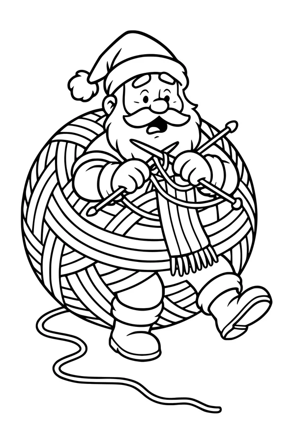 Santa Stuck in the Yarn Ball