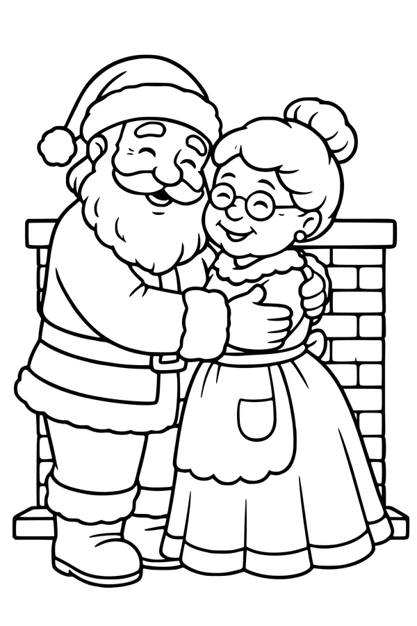 Santa and Mrs. Claus by the Hearth