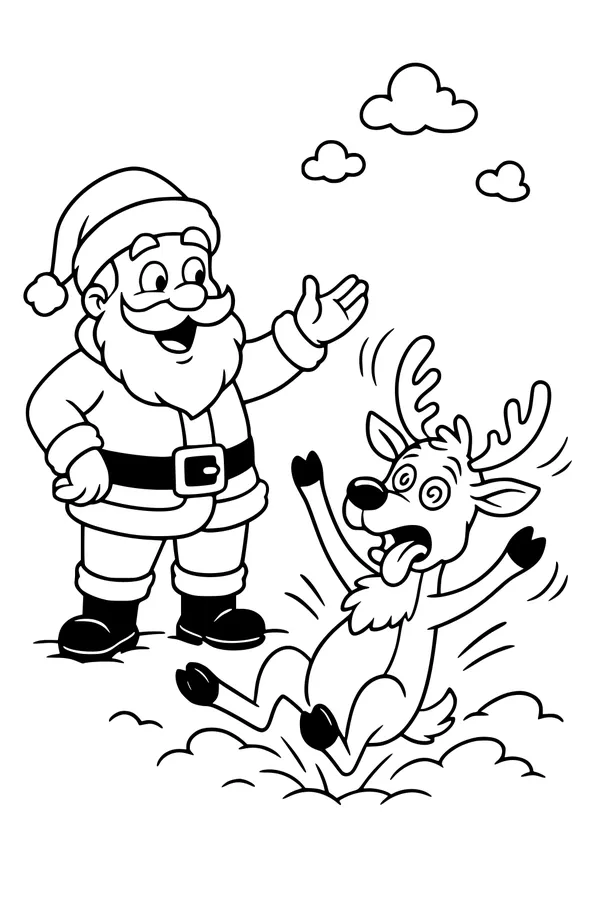 Santa's Snowy Reindeer Tumble