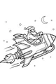 Santa Zooms Past the Moon