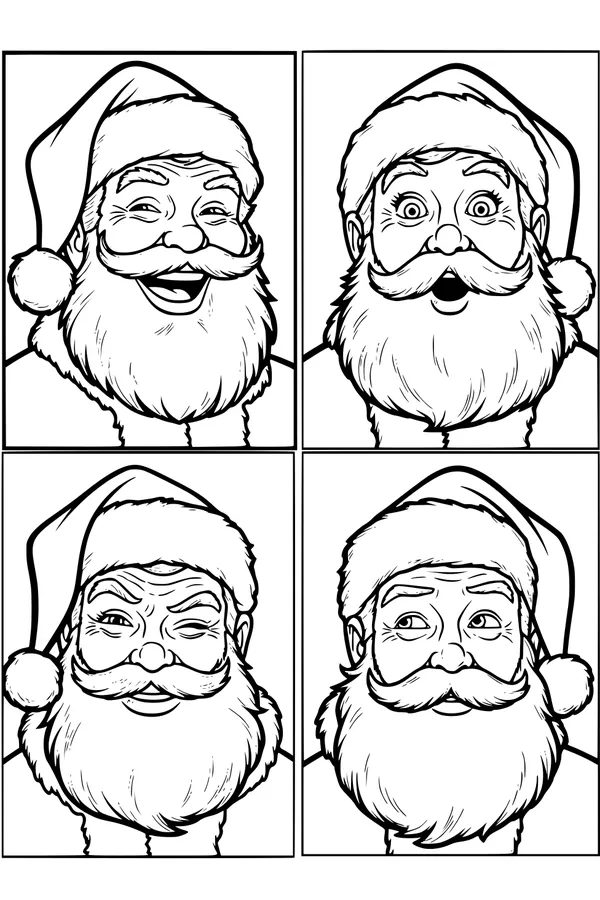 Santa's Four Silly Faces