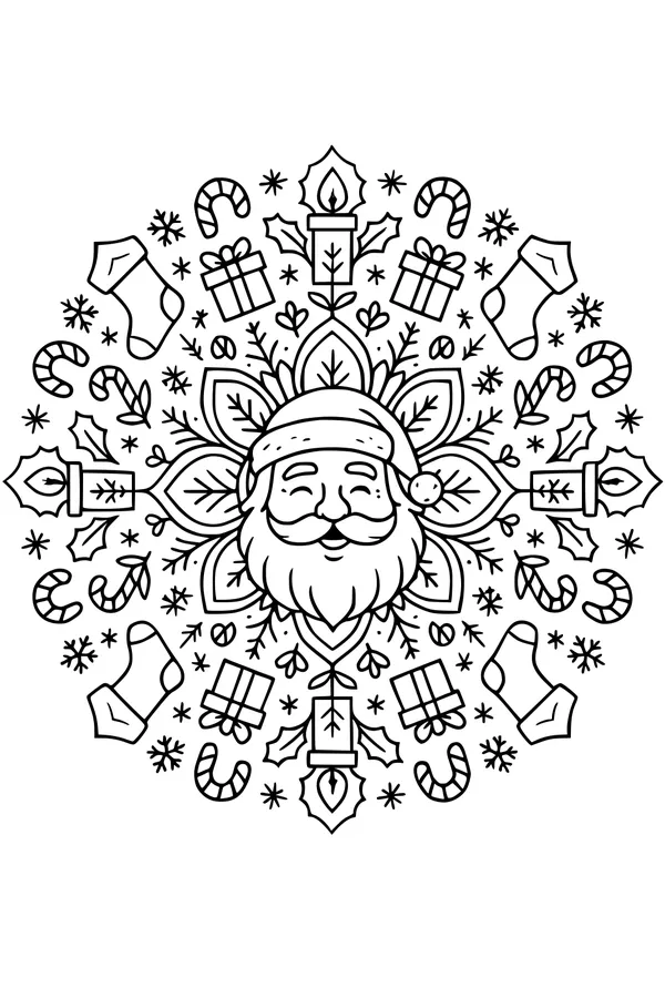 Santa in the Snowy Circle