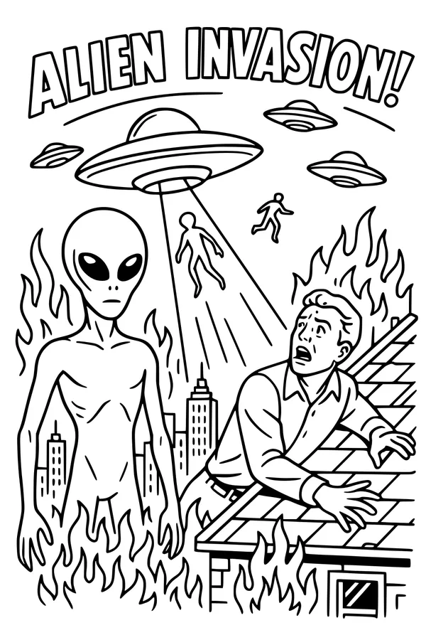 Saucer Lights Over the City