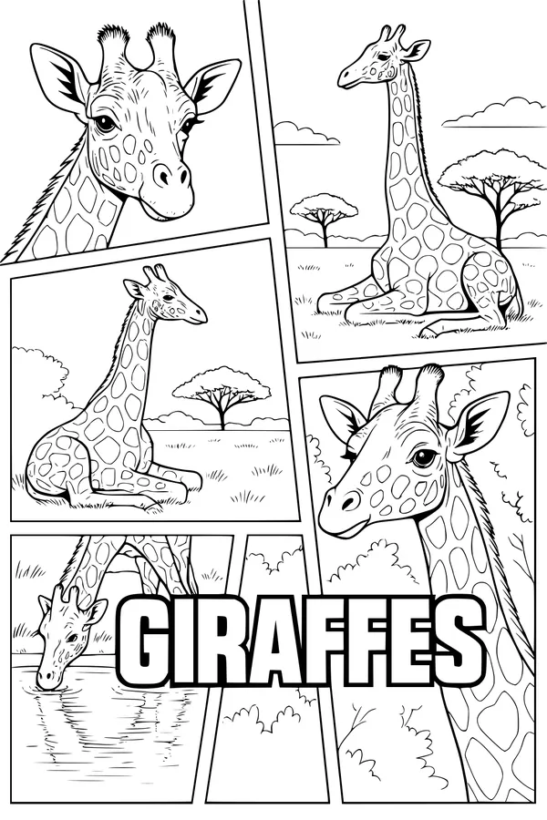 Giraffes Under the Big Savannah Sky