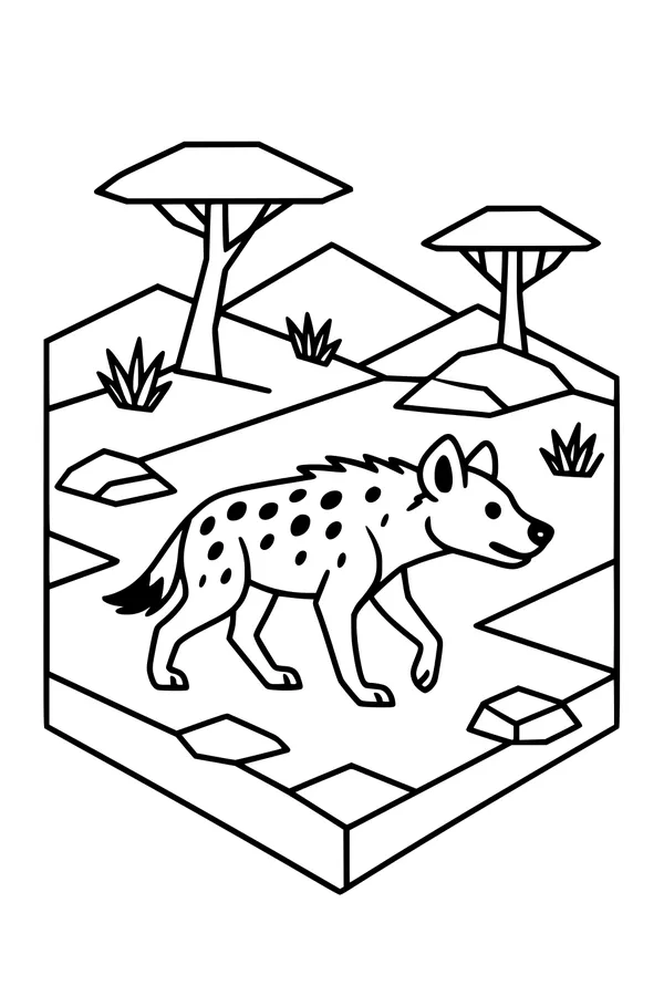 Spotted Hyena Roams the Sunny Plains