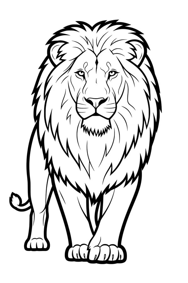 Mighty Lion with a Fluffy Mane