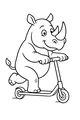 Rhino Rolls Down the Sidewalk