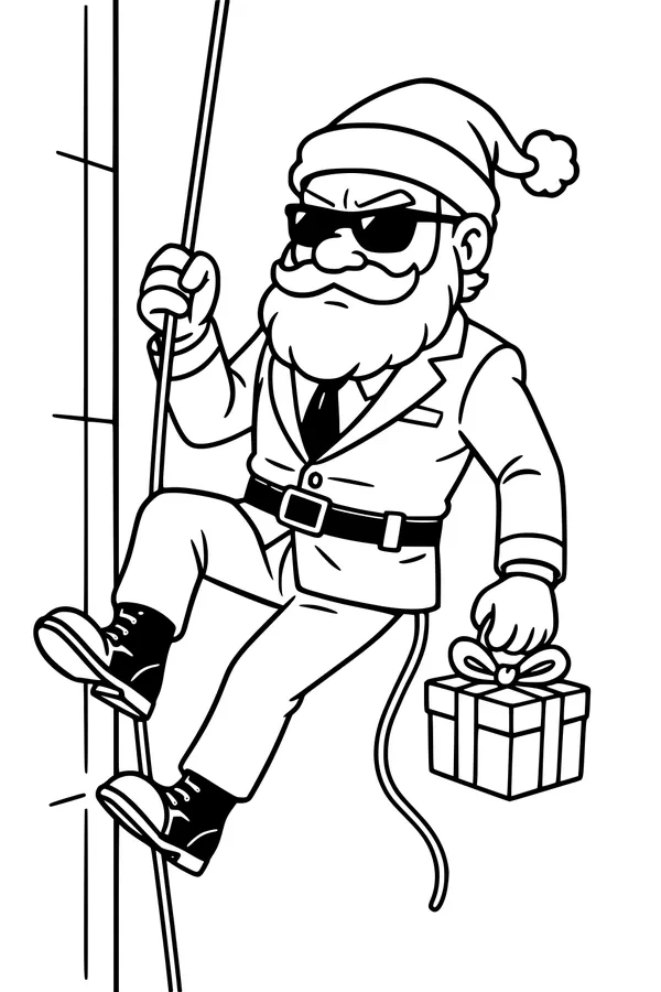 Secret Agent Santa on the Rope