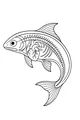 Free See-Through Fish Coloring Page - Deep Sea Skeleton Anatomy (Printable PDF)