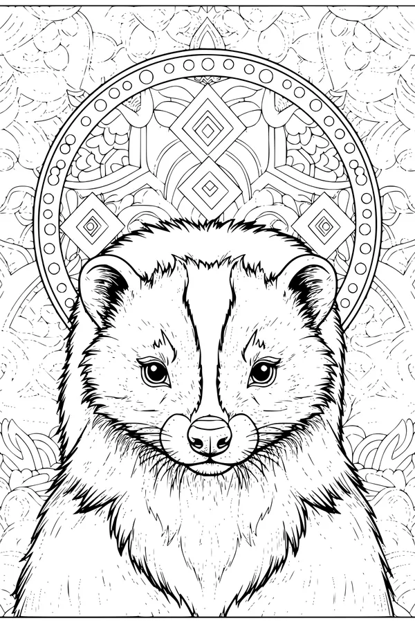 Starry-Eyed Skunk in a Swirly Garden