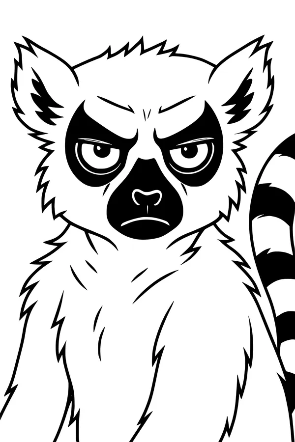 Grumpy Lemur and His Stripy Tail